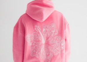 Pink Palm Puff Hoodie